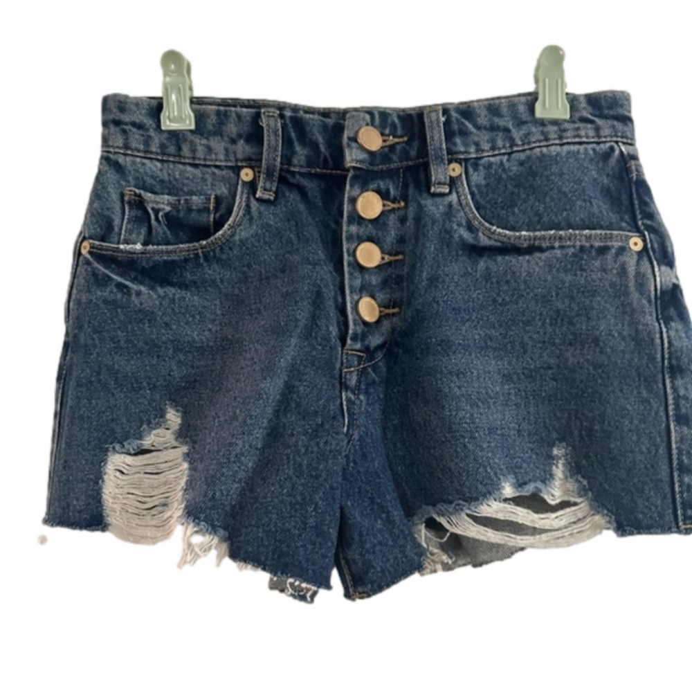 NWT BLANKNYC The Barrow Vintage High Rise Denim Jean Distressed Shorts Sz 25